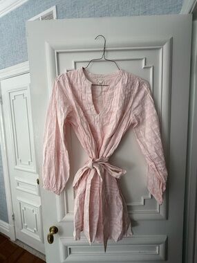 Roller Rabbit Pale Pink Textured V-Neck Tunic dress